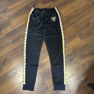 Pittsburgh Penguins FOCO NHL Stripe Logo Jogger Track Pants Men's Small NWT